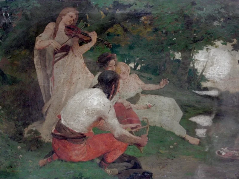 1866-Jan František Gretsch - Ragazze in una pace idilliaca